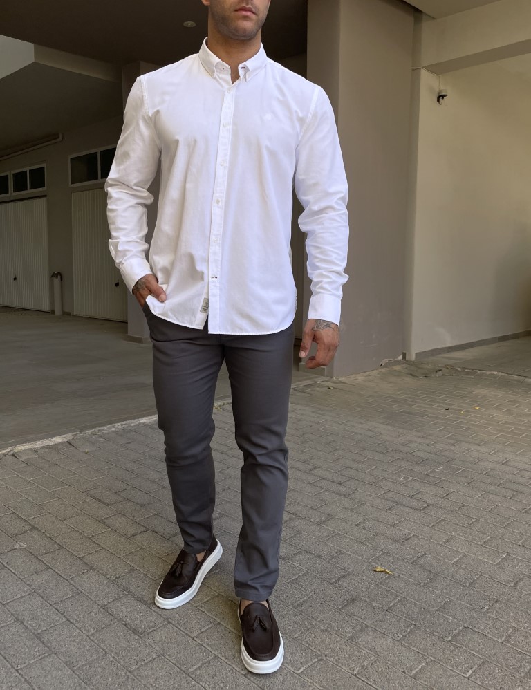 Ben Tailor ανδρικό ανθρακί υφασμάτινο Chinos παντελόνι 0178G φωτογραφία